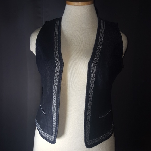 Chico's Jackets & Blazers - ADDITIONS BY CHICO'S BLACK DENIM VEST SIZE 1